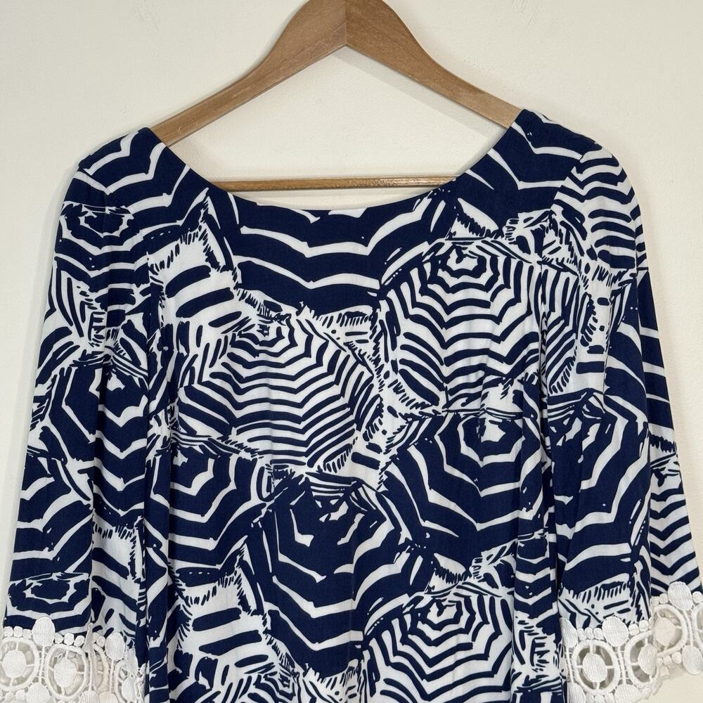 Lilly Pulitzer Harbour Tunic Dress Size S Oh Cabana Boy Bright Navy Crochet - Picture 3 of 10